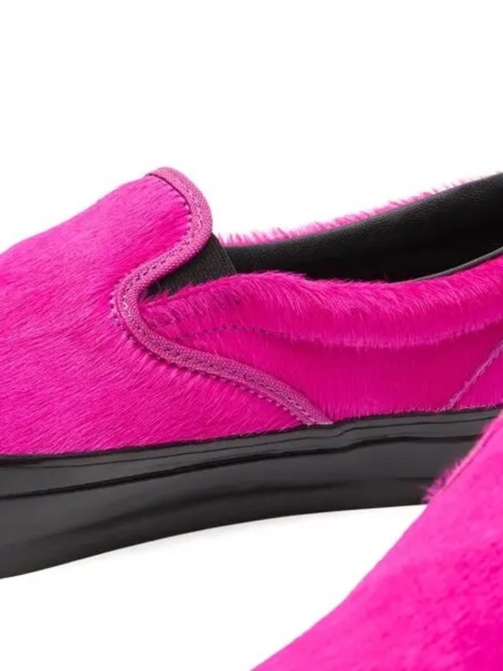 Vans Slip-On Fuchsia Pink Faux Fur Sneakers - Picture 2 of 4